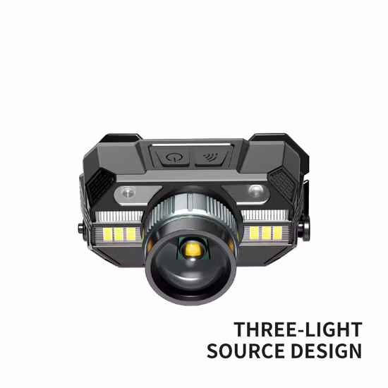 Warsun Wholesale Torcia frontale ricaricabile da 1000 lumen Luce di emergenza per ispezione Lampada frontale a induzione a onda corrente